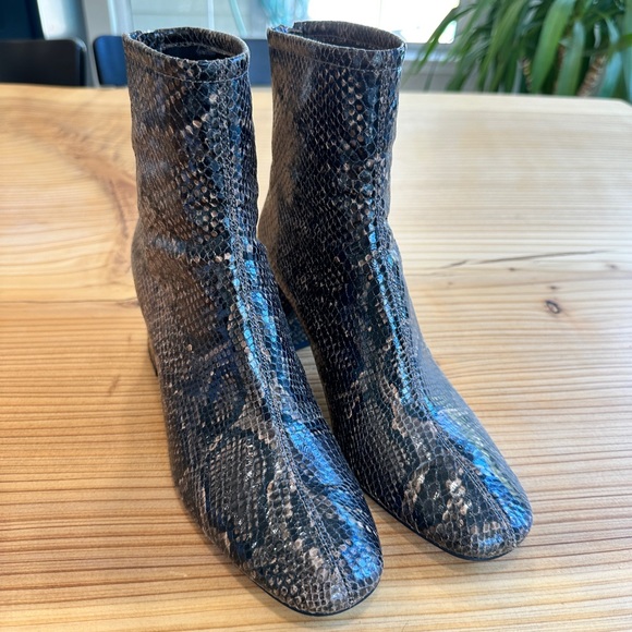 Zara Snakeskin Ankle Boots - Picture 5 of 6